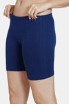 Zivame Girls Knit Cotton Shorts - Blue Depth — thumbnail 3
